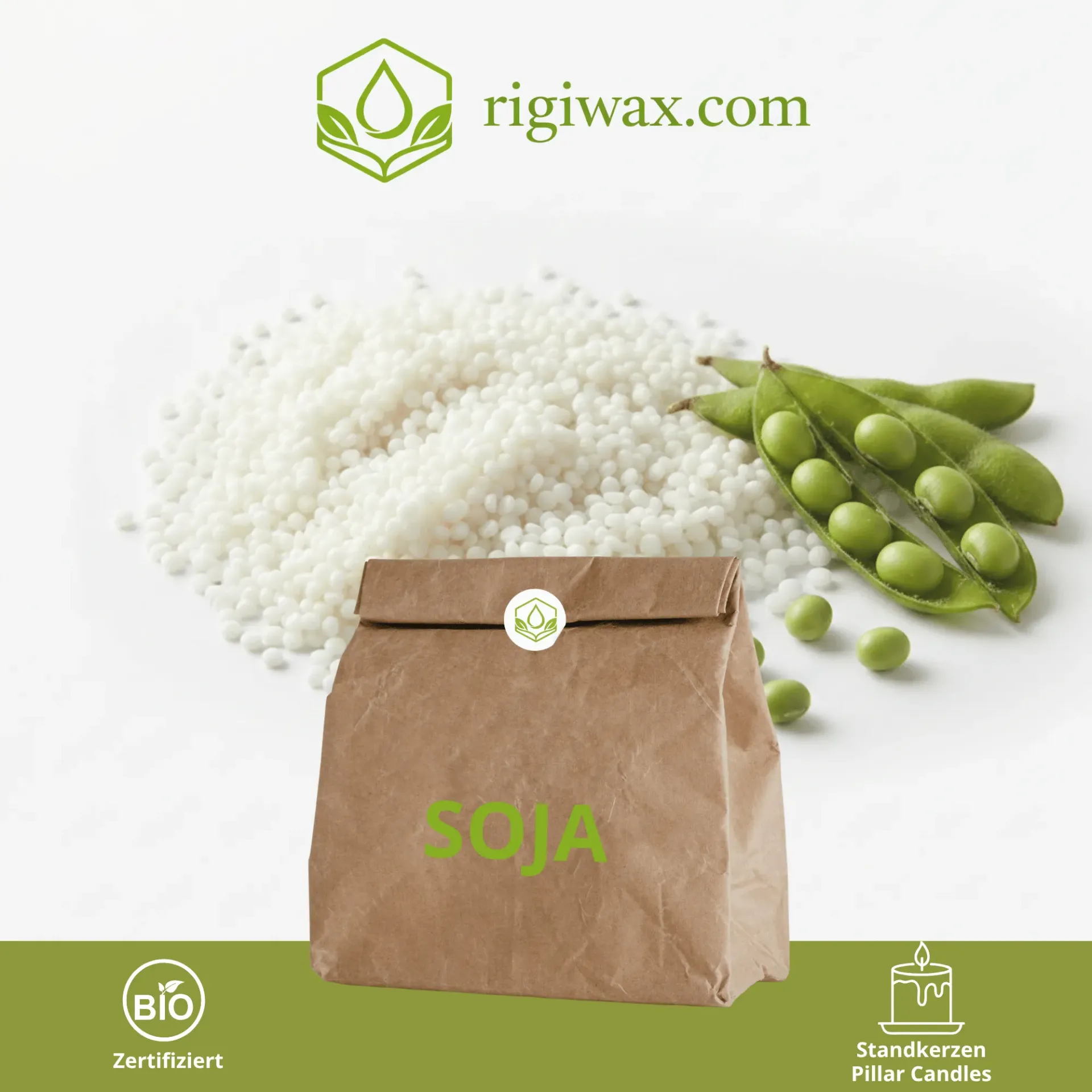 Bio Sojawachs für Standkerzen - Keragreen Soy Pillar (1 kg)