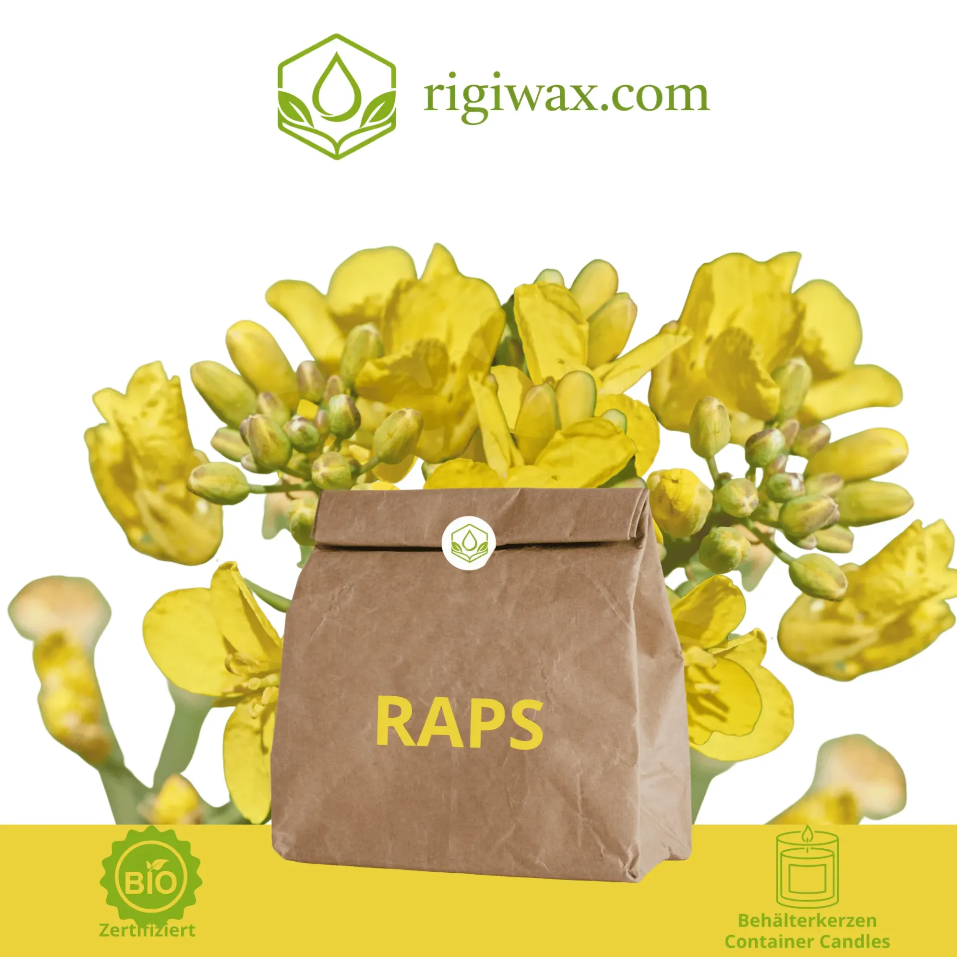 Bio Rapswachs für Behälterkerzen - Keragreen Rapeseed Container (1 kg)