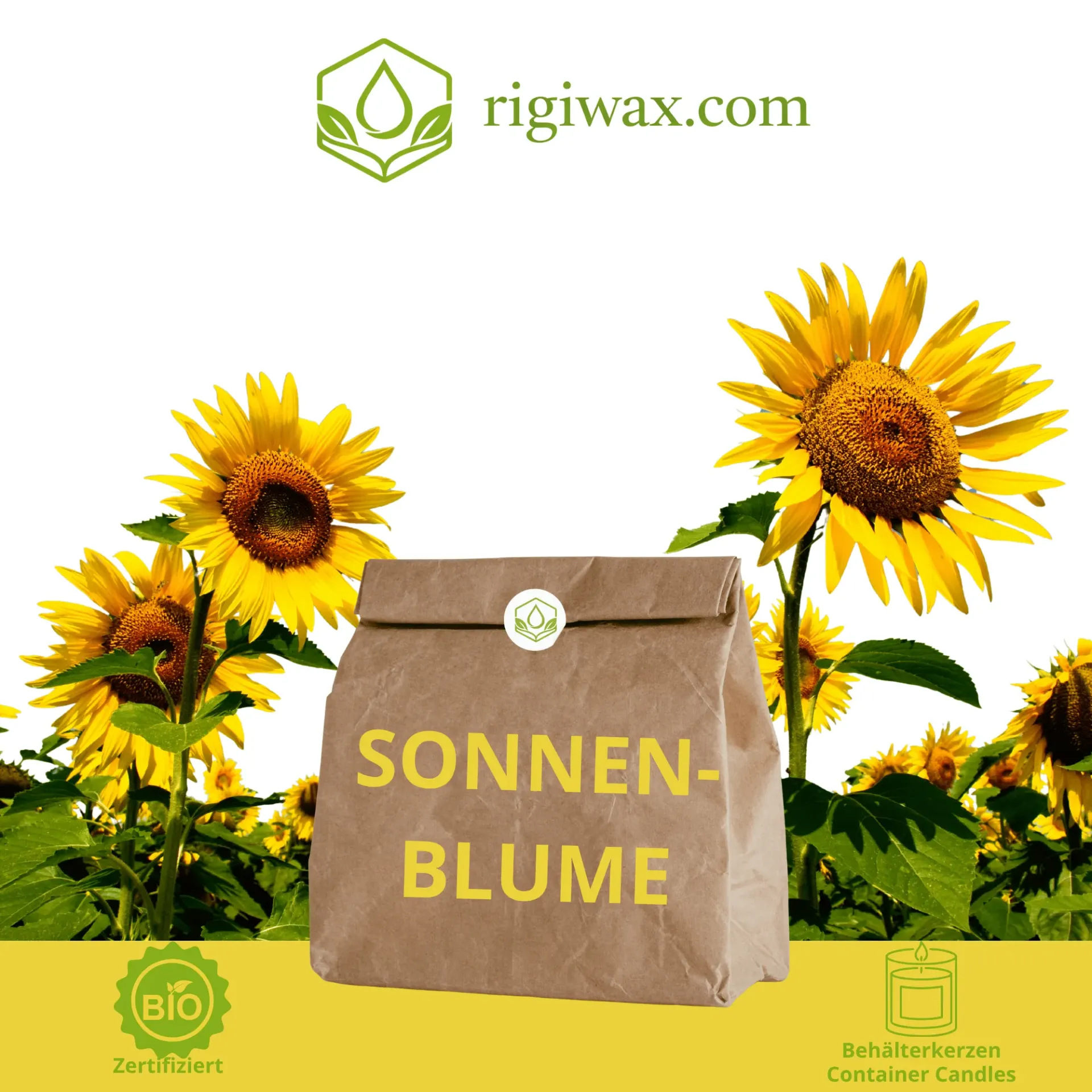 Bio Sonnenblumenwachs für Behälterkerzen - Keragreen Sunflower Container (1 kg)