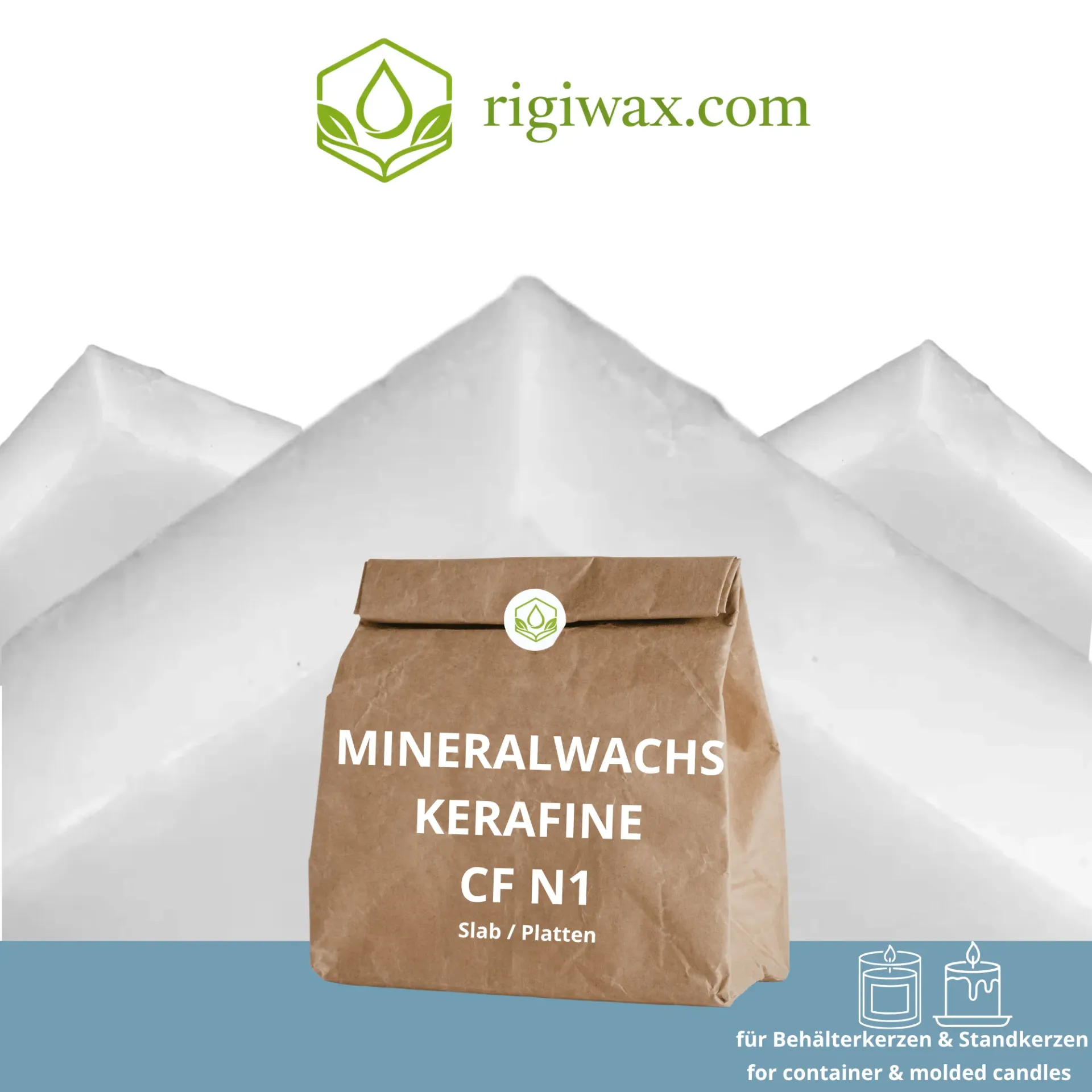 Mineralwachs für Behälter- und Standkerzen - Kerafine CF N1 (1 kg)