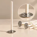 Kerzendocht SP70 15cm – gewachster Baumwolldocht mit Metallfuss für Gefässkerzen
